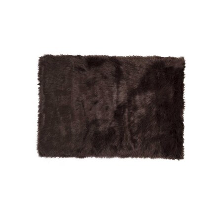 Palacedesigns 2 x 3 ft. Hudson Faux Fur Rectangular Rug - Chocolate PA2456750